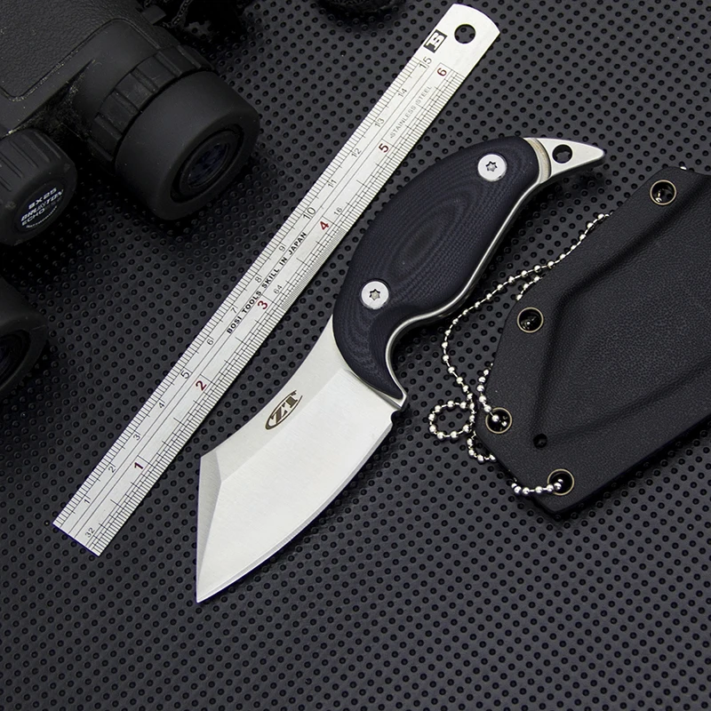 Full Tang Tactical Neck Knife 8Cr13Mov EDC Utility Fixed Blade Knife ...