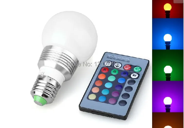 

Free shipping 2pcs/lot RGB Led Bulb E27/E14 9W Remote Control Color Changing LED Wall Light Bulb RGB 16 Color Lamp 85-265V