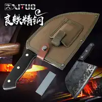 XITUO มีดครัวมีดเชฟ Handmade Forged Full Tang-carbon Clad เหล็ก Professional มีด Cleaver เนื้อ Santoku