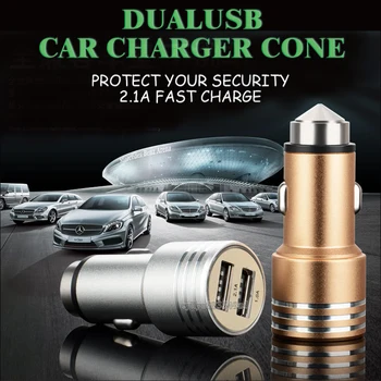 

Metal Double USB car charger 2A Windows - Broken hammer Chargers Tralver Adapter Car Plug For iphone 6s and cellphone 500pcs