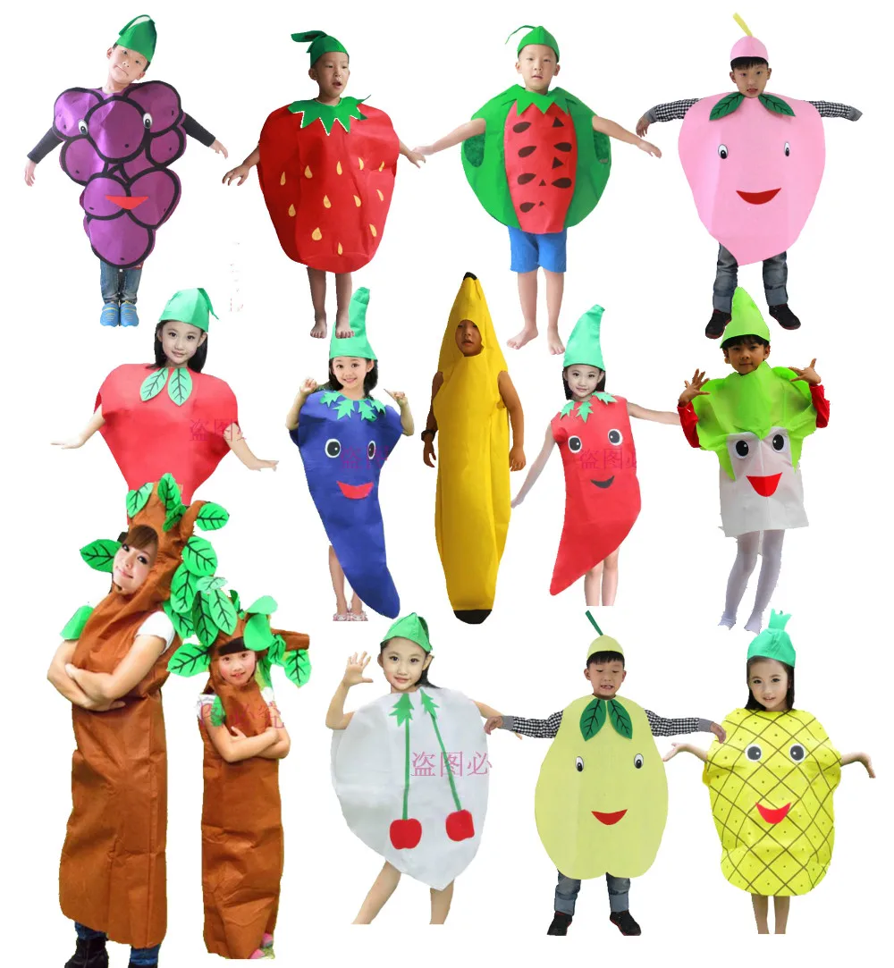 Děti Děti Halloween Party Dětský den Cartoon Ovoce Zeleninový kostým Cosplay oblečení Dýně Banana Tree for Boy Girl