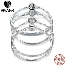 Новая коллекция 925 пробы Серебряный браслет-цепочка в форме сердца и Браслет 17 см 18 см 19 см 20 см Хорошее ювелирное изделие для женщин