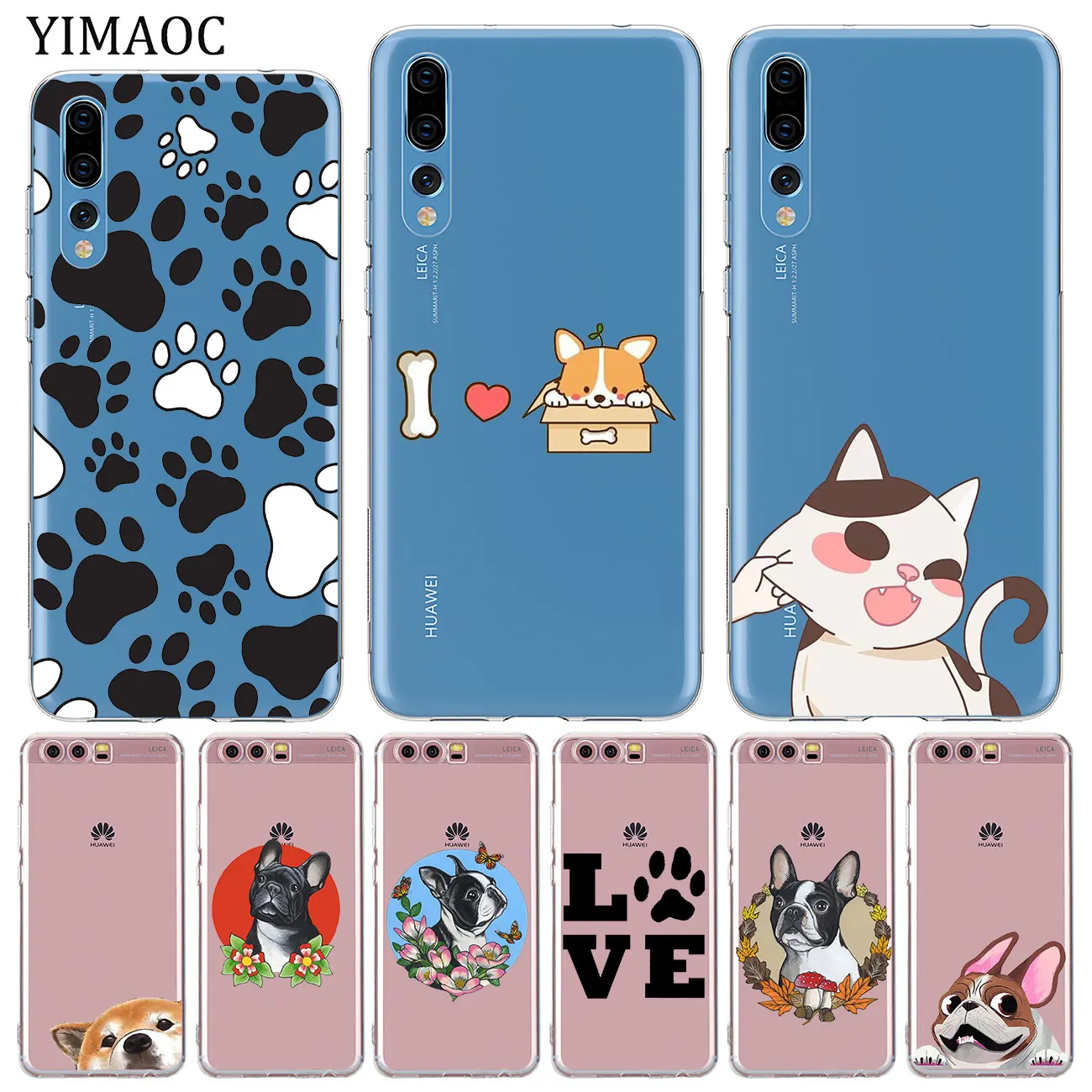 Мягкий силиконовый чехол для телефона YIMAOC с изображением животного кота собаки