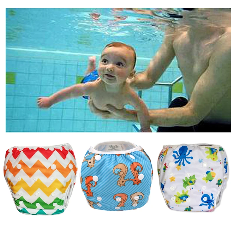 Bébé couches de bain couches de bain réglables réutilisable lavable natation piscine pantalon 1 2 3 4 5 6 7 8 9 10 11 12 mois année caca étanche