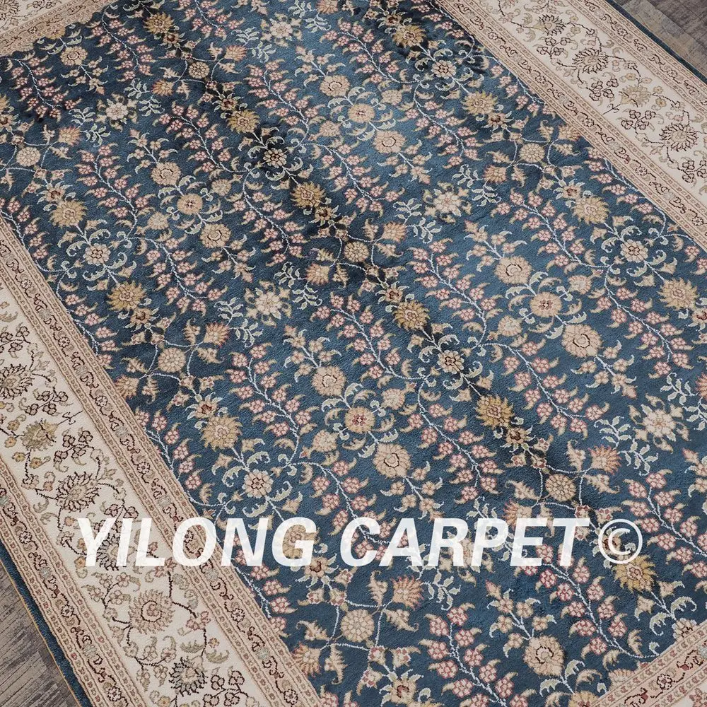 YILONG 4'x6' персидский цветочный ковер антикварная вещь изысканный синий ковер в восточном стиле типов(LH867B4x6