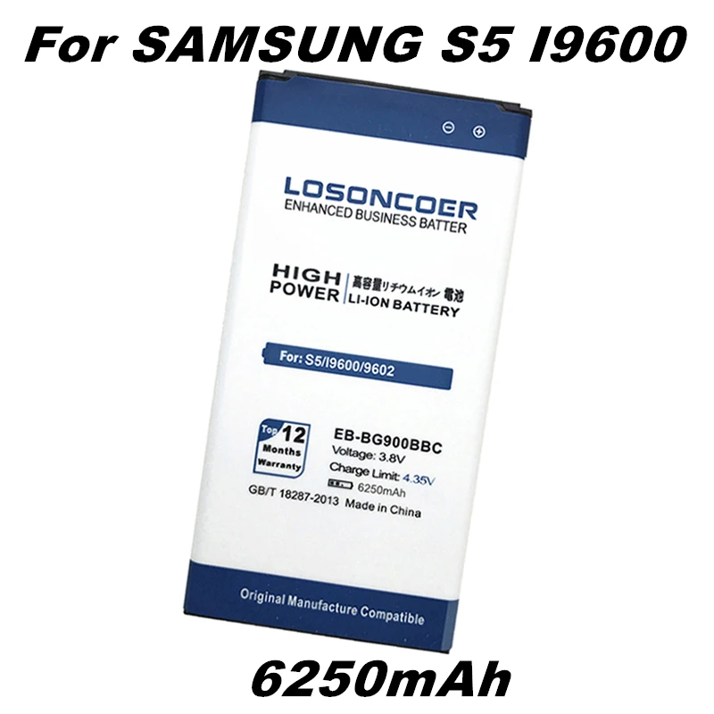 

Top 6250mAh EB-BG900BBC Replacement Battery EB-BG903BBE For Samsung Galaxy S5 NEO G903F G903W Authentic Battery