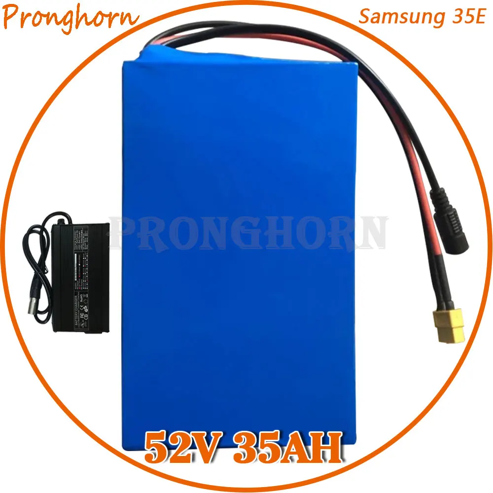 Top Super Power 52V 2000W Battery 51.8V 35Ah Electric Bike battery 52V 35AH Lithium Battery For Samsung cell with 50A BMS+5A Charger 0