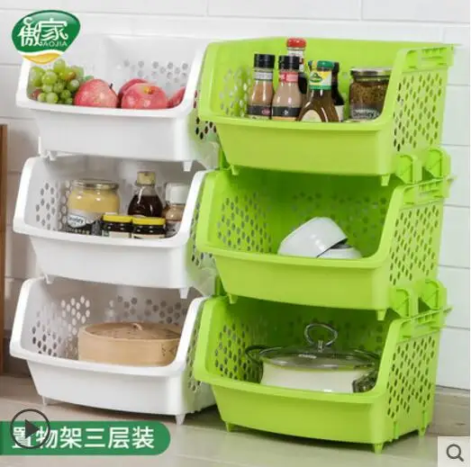 

Ground floor plastic kitchen utensil basket kitchen rack.