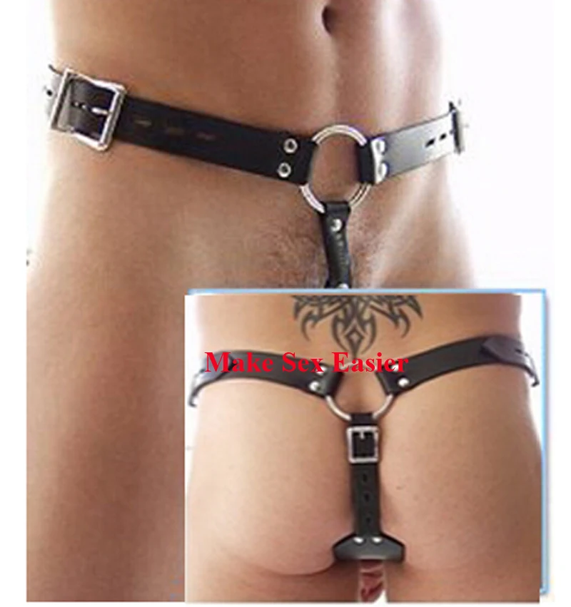 Butt plug harnesses, locking leather harness