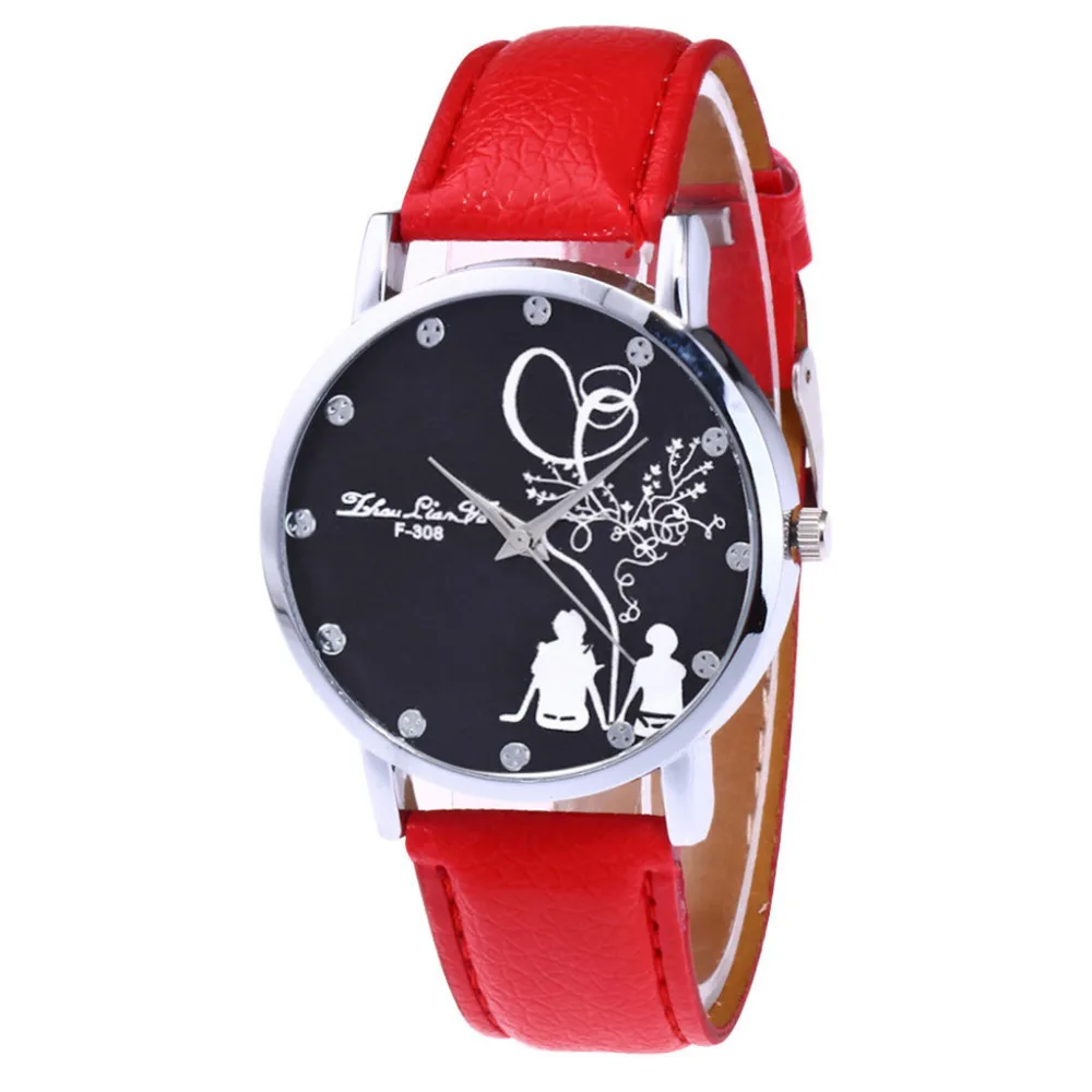 Zhoulianfa Reloj Женские модные часы с большим циферблатом, парные часы с напечатанным циферблатом, женские кожаные спортивные кварцевые часы, часы в подарок# W