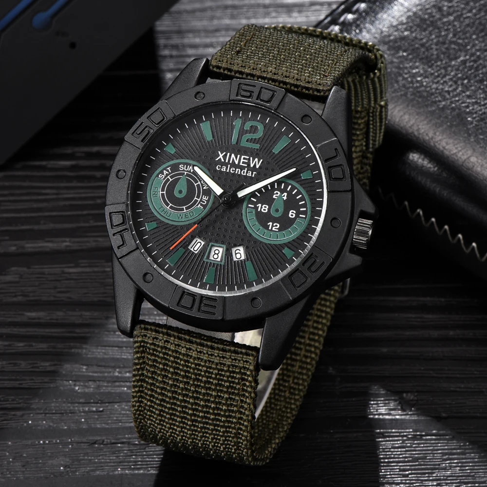 Дешевые часы мужские s нейлоновый ремешок Дата кварцевые наручные часы мужские спортивные военные подарки часы Erkek Barato Saat Montre Homme