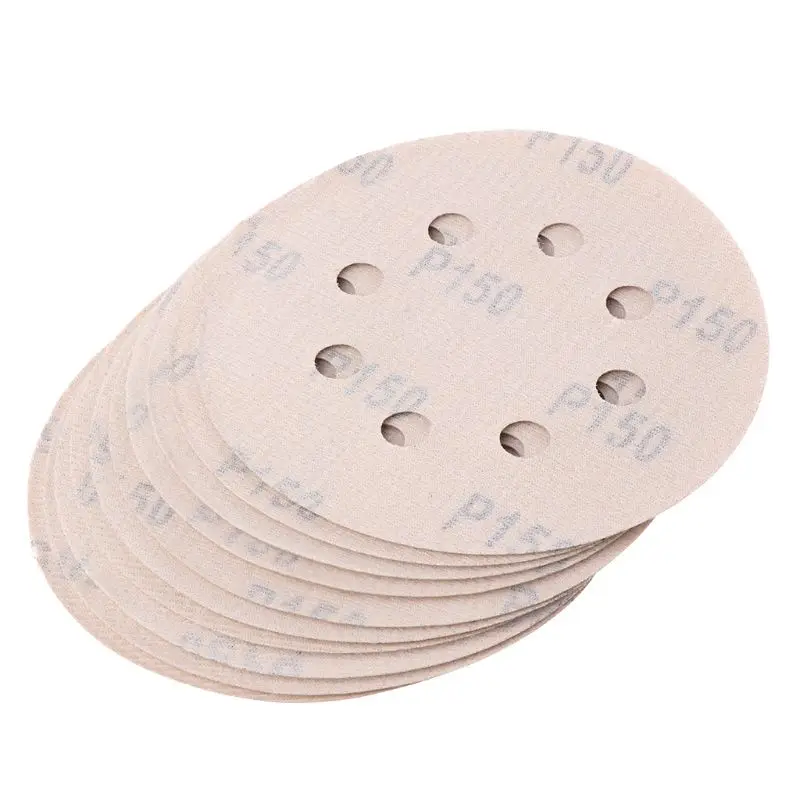 

10Pcs 5 Inch 8 Holes Sanding Discs Sandpaper Assortment Hook and Loop Sander Paper