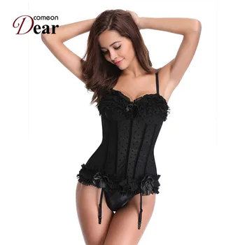 

Comeondear Steampunk Female Sexy Corsets and Bustiers S-2XL Bustier Corset with Bow Women Overbust Corselet Corset Sexy AK2252
