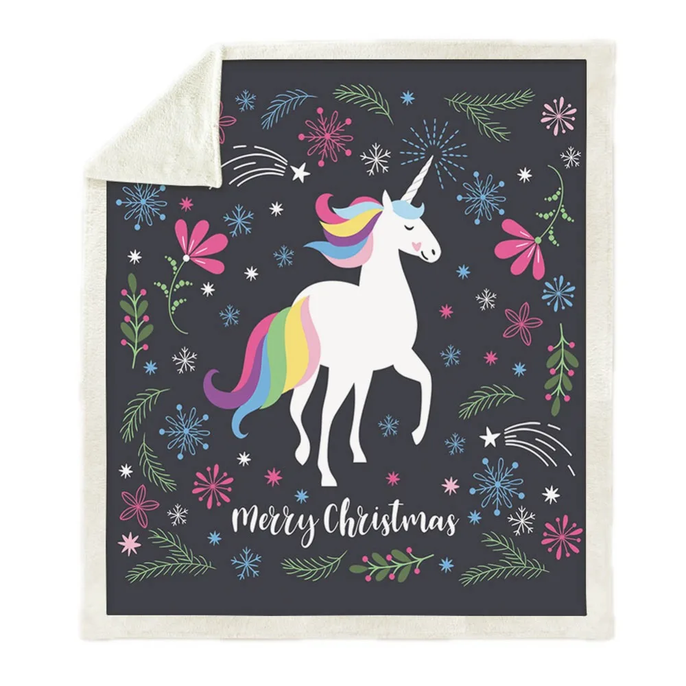 Фланелевое Одеяло Rainbow Dreamlike Horse портативное офисное дорожное одеяло из