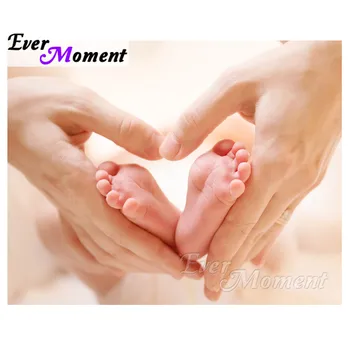 

Ever Moment Diamond Painting Cross Stitch Family Hand Heart Shape for Baby Mosaic Full Square Drills Home Decoration ASF1161