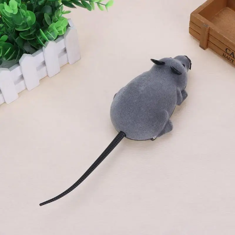 Беспроводной электрический RC Флокирование Пластик крыса игрушка "мышь" Remote Управление Мышь для домашних животных кошка котенок игрушки кота обучающая игрушка