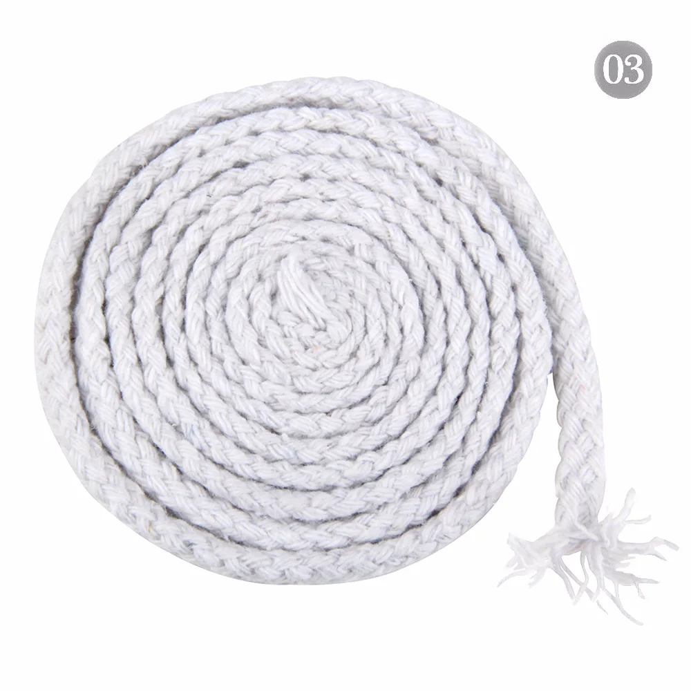 20 м 8 мм хлопок шнур высокой стойкости витой хлопчатобумажный канат DIY Craft плетеная нить домашний текстиль Craft домашний декор - Цвет: white