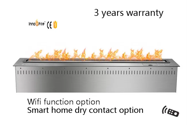 

48 inch Long Remote control silver or black smart bio ethanol fire pit