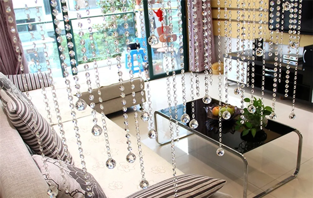 

Crystal Glass Bead Curtain Luxury Living Room Bedroom Window Door Wedding Decor