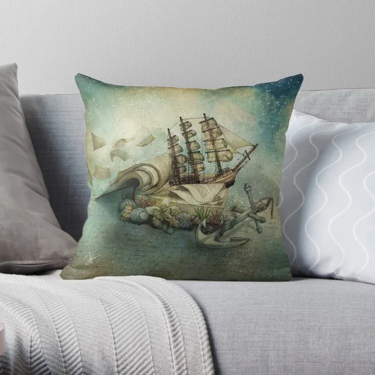 

Now I lay me down to read, i travel leagues Pillow Covers Cases Pattern Nordic Cover Cushion Pillowcase Square Print