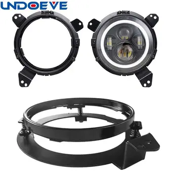 

Undoeve Black 9 Inch Round LED Headlight Mounting Bracket Trim Ring 9" Auto Car Accessories for Jeep Wrangler JL 2018 2PCS