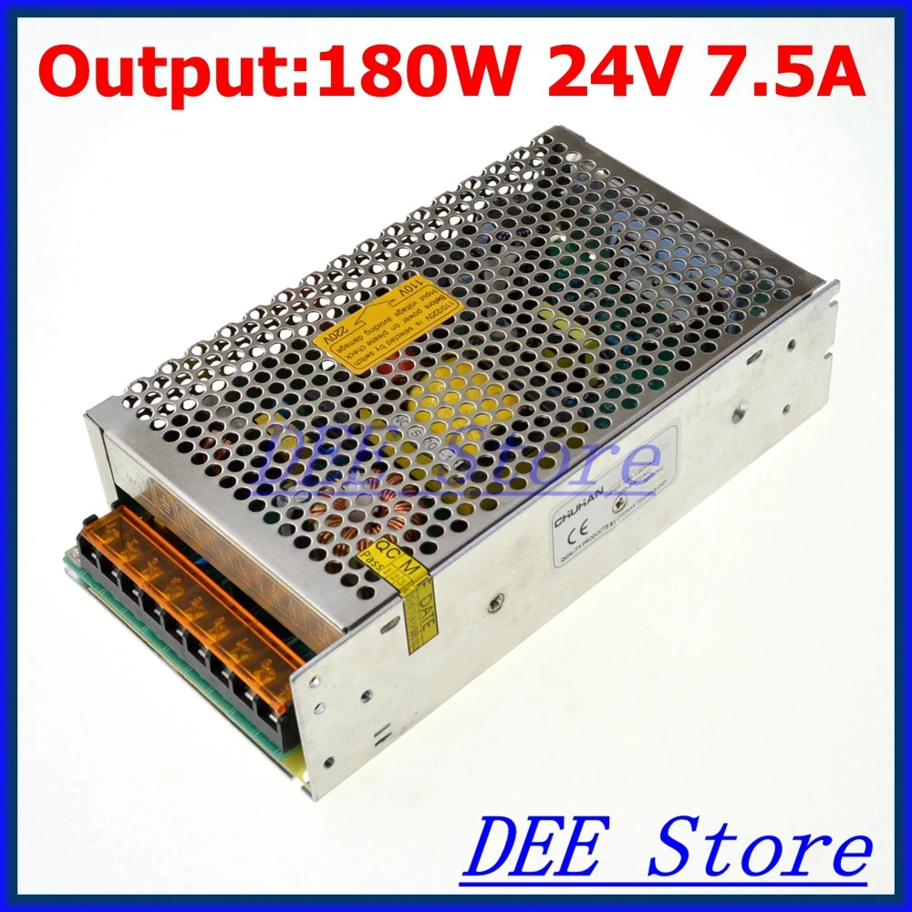 

Led driver 180W 24V 7.5A Single Output Adjustable Switching power supply unit for LED Strip light AC-DC Converter