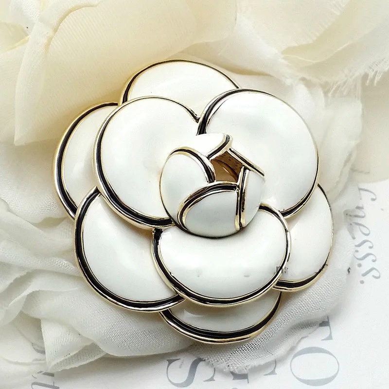 4.7cm Famous Brand Enamel Pin Camellia Brooch Archives Brooch Flower