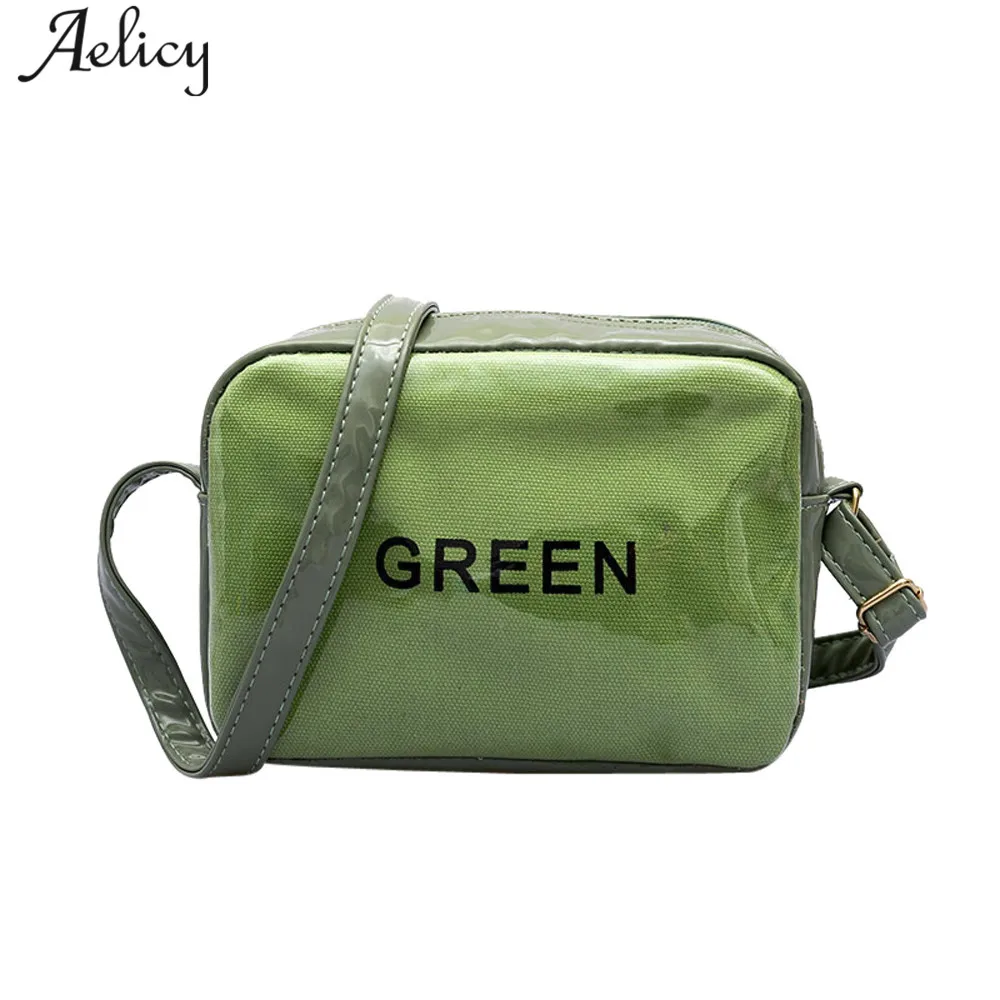 

Aelicy dropship new 2019 hot SALE Women Girl Fashion Letter Print Patent Leather Flap Bag Crossbody Shoulder Bag bolsa feminina