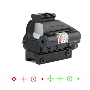 

Hunting Mini Reflex Sight Red Dot With Red Laser Sight And 4 type Green Red Dot Reticle For Tactical Airsoft