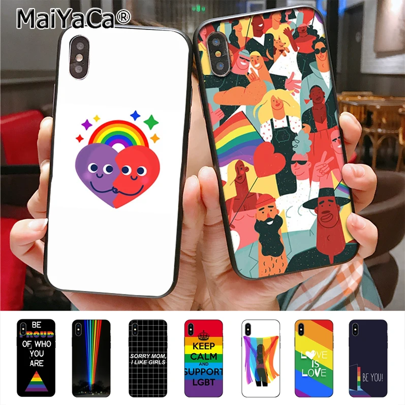 

MaiYaCa Lesbian LGBT Rainbow Pride ART phone Case for iphone 11 Pro 6S 6plus 7 7plus 8 8Plus X XS XR XS MAX 5S case