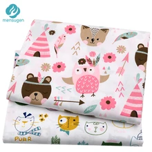 Новейшая хлопковая ткань с принтом совы, медведя, кошки для детской кроватки, простыня, ткань для шитья подушек, одеяло, одежда для девочек