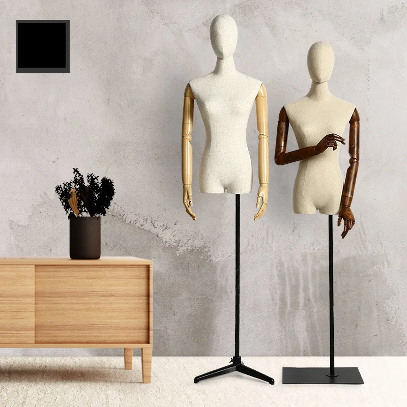 Half Body Female Fabric Mannequin With Plastic Armsin Mannequins from