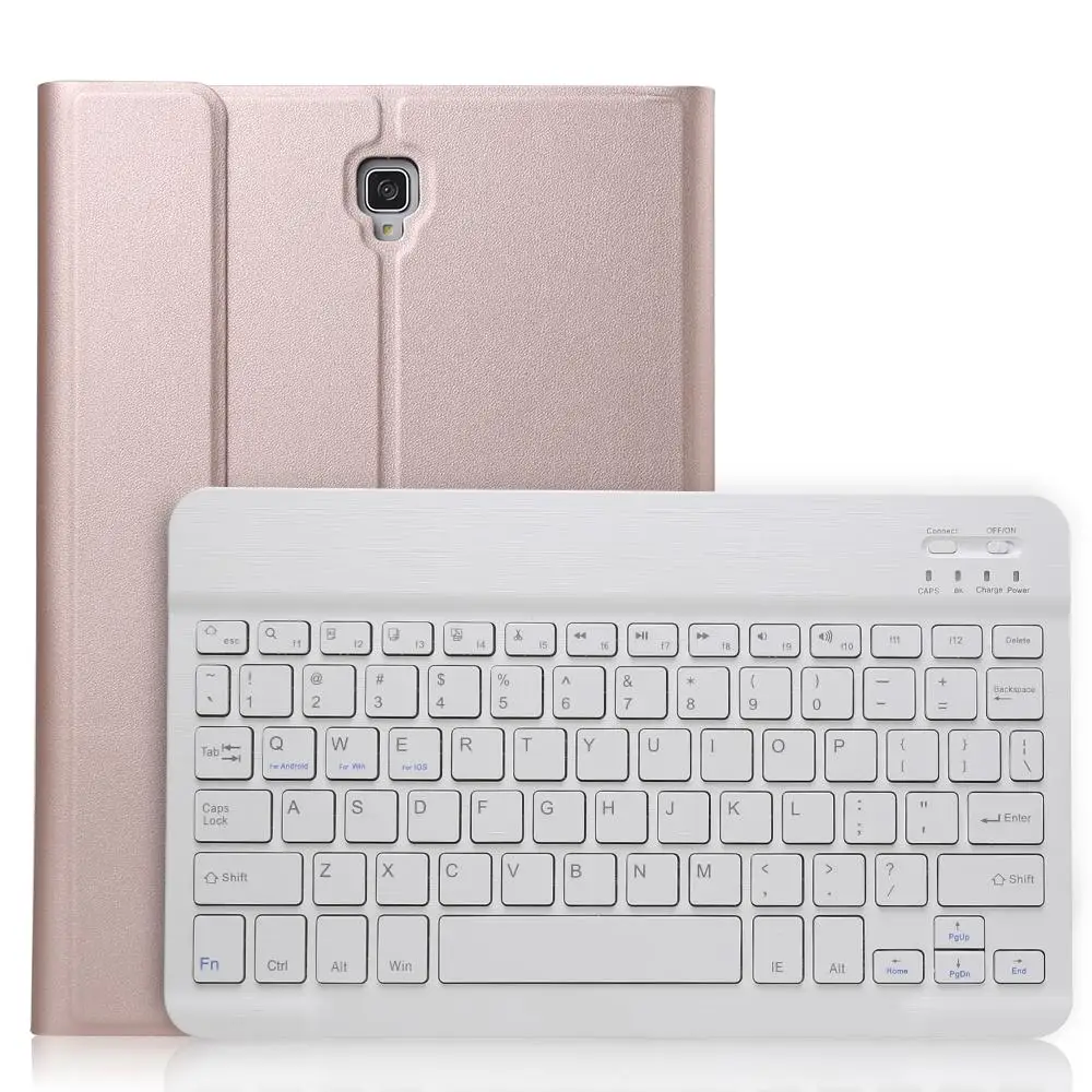 Для samsung Galaxy Tab S4 10,5 чехол с клавиатурой T830 T835 SM-T830 Bluetooth клавиатура кожаный чехол с карандашом - Цвет: Rose Gold with White