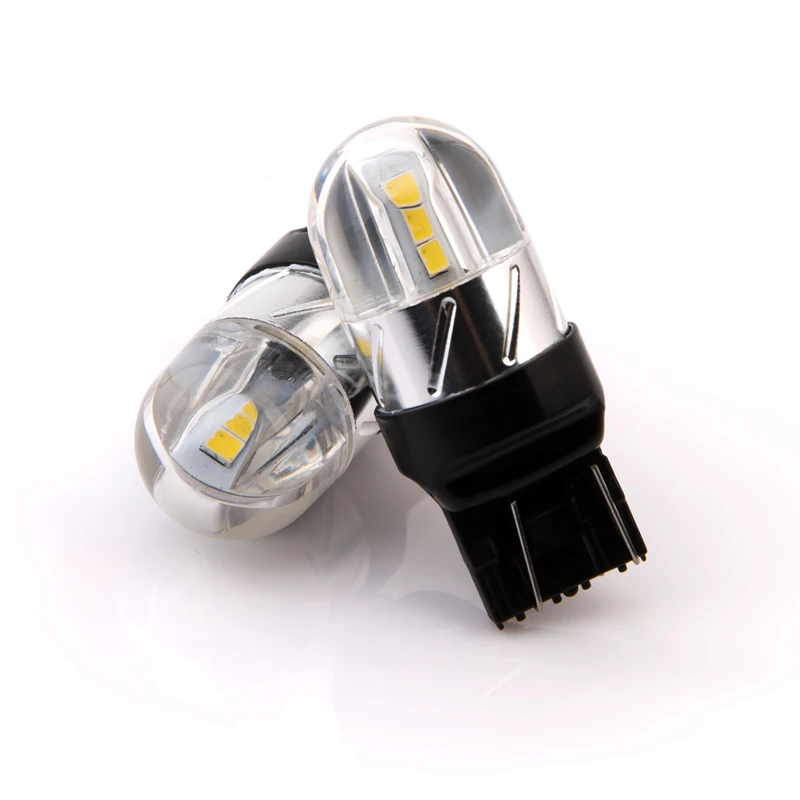 2x Led T20 7443 W21/5 w 3030 6SMD 4W Автомобильный светильник, светодиодный сигнал поворота, Тормозная лампа, задний фонарь, авто COB 12V