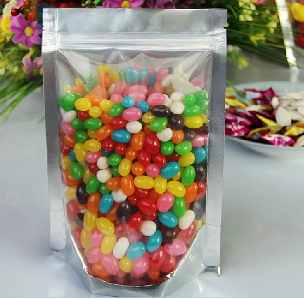 

1500 шт./лот 6,3 ''x 9,4'' (16x24 см) пакеты для хранения еды, кофе, орехов, самозакрывающийся пакет с застежкой-молнией из лавсара, прозрачные упаковочные пакеты из алюминиевой фольги