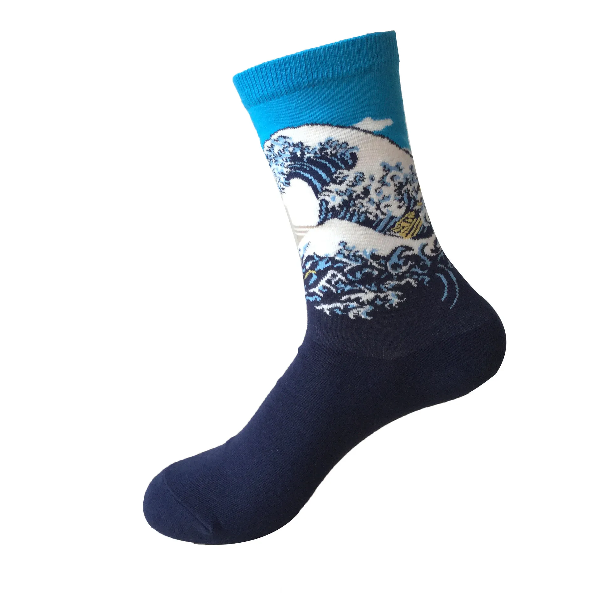 Новые 3D художественные носки в стиле ретро, унисекс, для женщин и мужчин, забавные, новинка, звездная ночь, винтажные носки, ZM-06 - Цвет: 5
