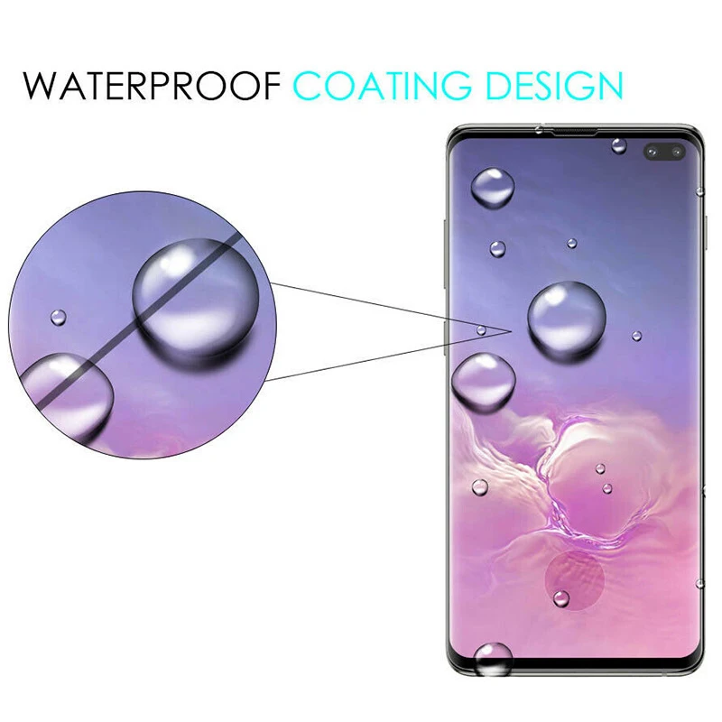 

10pcs Full Coverage Curved Edge Glue Tempered Glass Screen Protector For Samsung Galaxy S10 E 5G Plus Fingerprint Guard Film