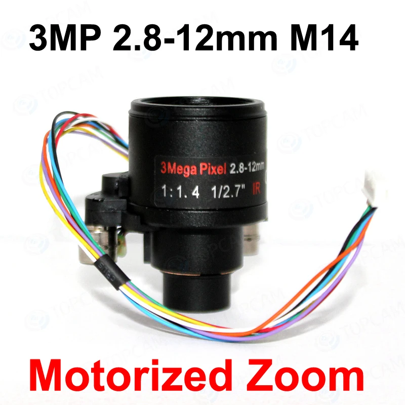 3MP моторизованный зум объектив 1/2. 7 &quot2 8 12 мм варифокальный F1.4 D14 крепление DC Iris