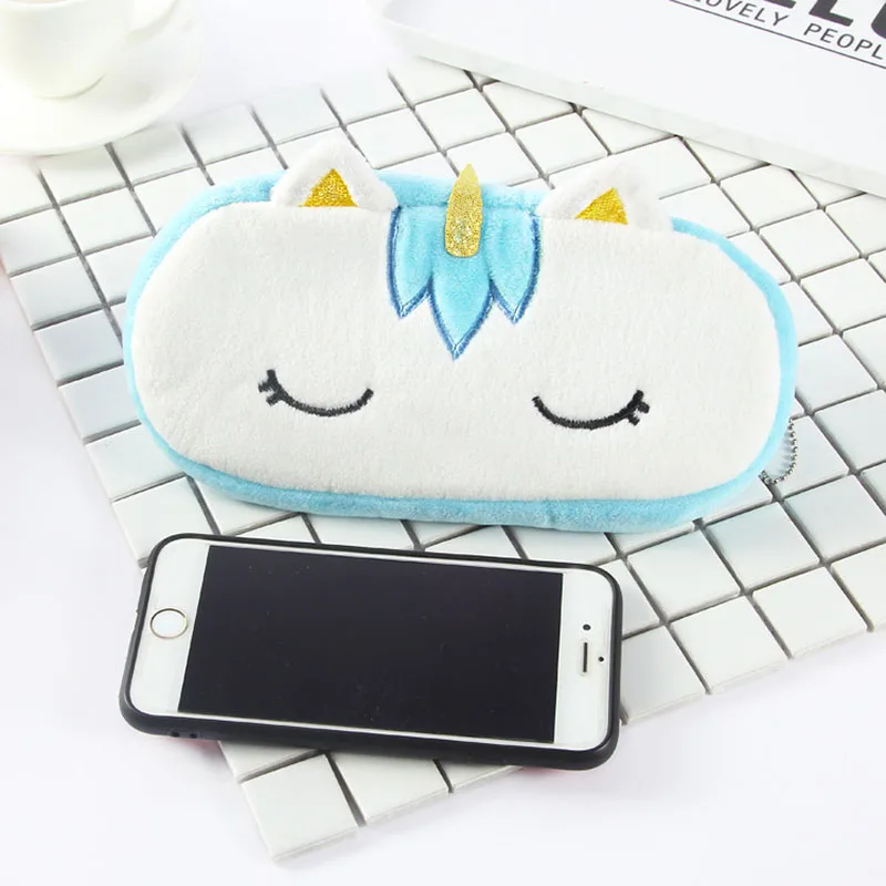 SLPF Adorable Girl Gift Plush Purse Unicorn Large Capacity Student Plush Pencil Purse Kawaii key Chain 4