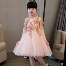 Элегантное платье для девочек с цветочным принтом для свадьбы Аппликации Тюль Вечеринка Платья для женщин Половина рукава на крестины Платья для женщин выпускной