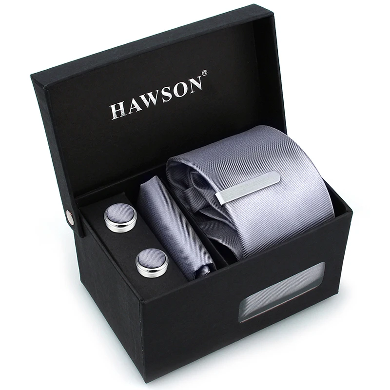 Серые запонки на пуговицах и шпильки с галстуком-баром и галстук из полиэстера нагрудный Платок для мужчин