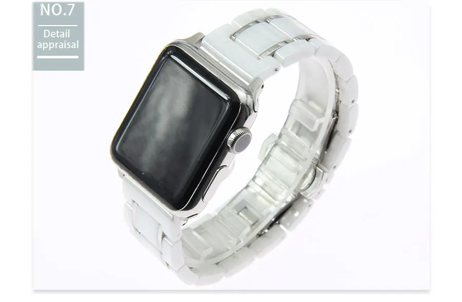 6 цветов модные керамические 22 мм Ремешки для наручных часов для 38/40/42/44 мм серии iwatch качественный мягкий ремешок для часов костюм Apple Watch браслет