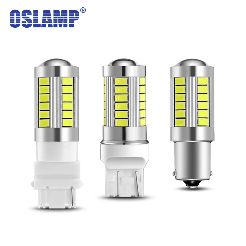 Oslamp T10 T15 T20 T25 1156 1157 Авто светодио дный автомобиля 12 В 6000 К сигнальные лампы стоп-сигнал заднего хода светодио дный лампы 2 шт./упак