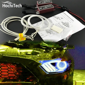 

HochiTech WHITE 6000K CCFL Headlight Halo Angel Demon Eyes Kit angel eyes light for mustang 2015 2016 2017