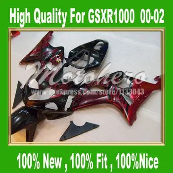 

GSXR1000 2000 2001 2002 K1 Red Black Body Kit Fairing for Suzuki GSX-R1000 00 01 02 GSX R1000 K1 01 02 2000