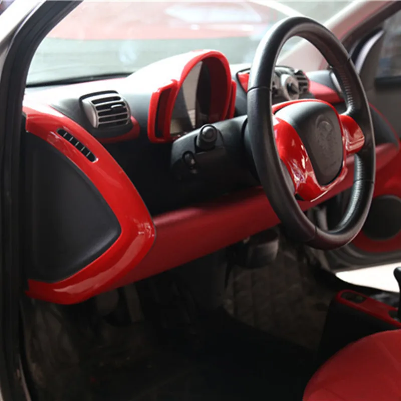 

TTCR-II for Smart Fortwo 2009-2014 Interior Decorative Panels, Gears Car Styling Accessories Steering Wheel ABS Car Stickers 3D