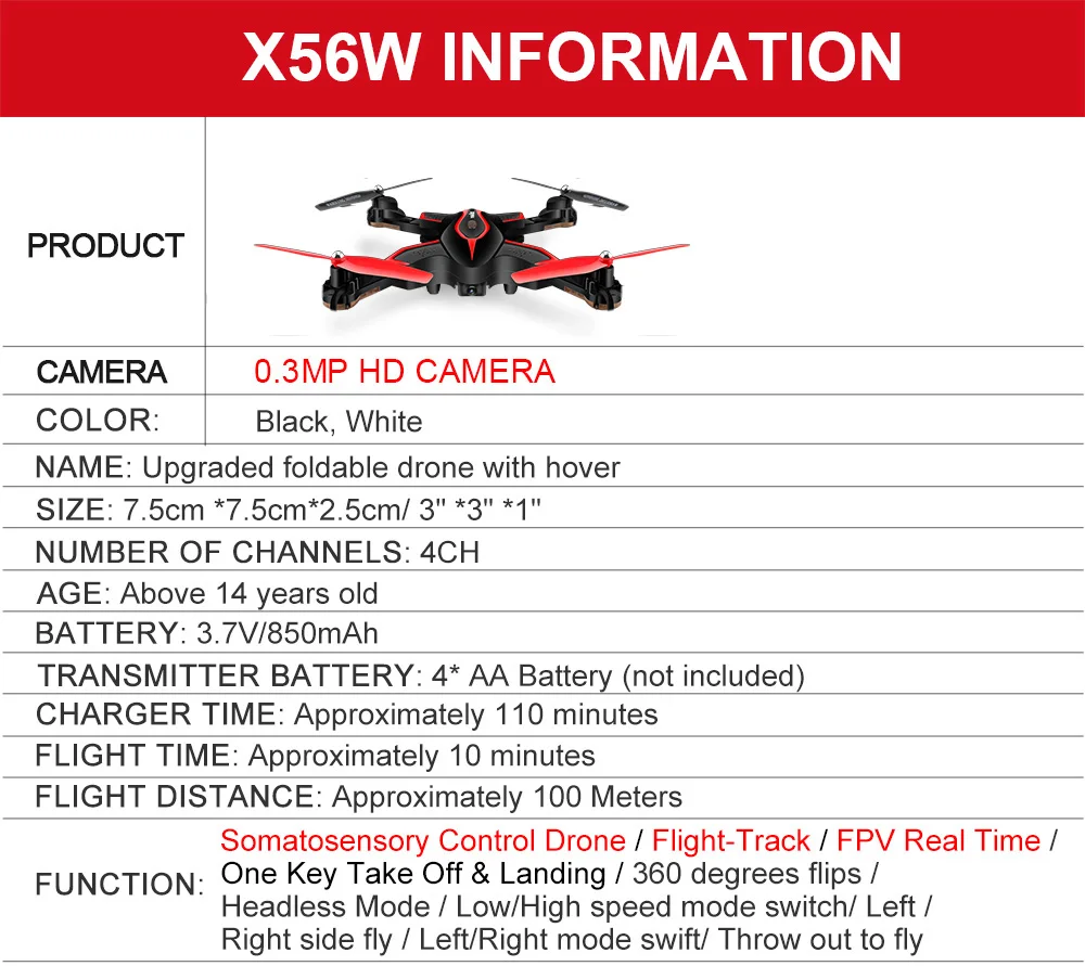 SYMA X56W складной Дрон RC Карманный Дрон для селфи с HD Камера 2,4G 6-осевой WiFi FPV Квадрокоптер RC вертолет игрушка SYMA