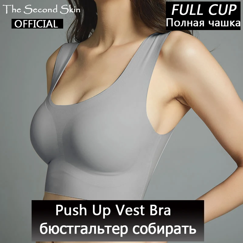 Seamless Push Up Vest Bra Women Underwear Soft Comfortable Sleep Bra Top With Chest Pad Plus Size Bras For Women Thin Cotton Seamless Push Up Vest Bra Women Underwear Soft Comfortable Sleep Bra Top With Chest Pad Plus Size Bras For Women Thin Cotton