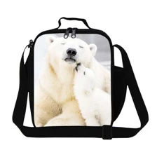 18 2015 canvas lunch bag thermal bag fridge neoprene lunch box waterproof picnic bag with tinfoil inside flower fish colorful bag