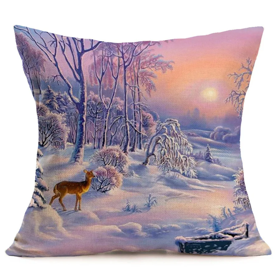 Ouneed 45x45 см Веселая Chirstmas ситец Постельное белье подушки Чехол бросить Xmas Home декоративное покрытие наволочки#30 падение